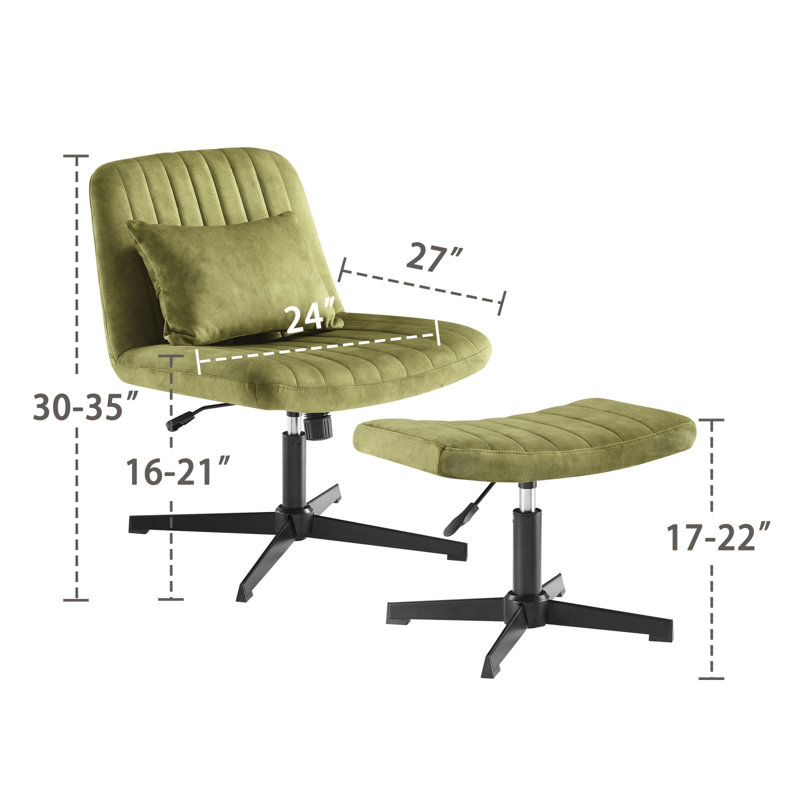 Willa Arlo Interiors Chatham Velvet Swivel Accent Chair with Ottoman